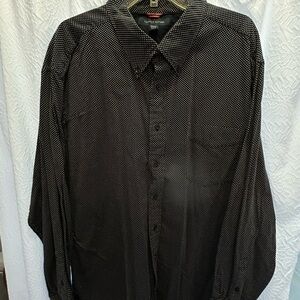 Tommy Hilfiger Men’s black and white Black Button-Up Shirt